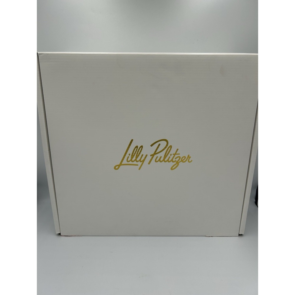 Lilly Pulitzer 017521 12in Ceramic Cake Stand & Knife Set Green/White Floral - Picture 2 of 10
